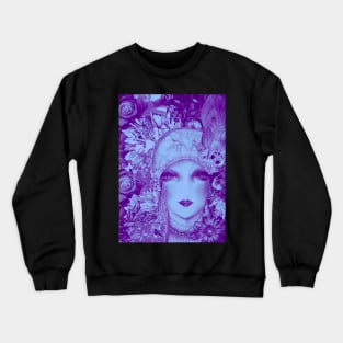 LAVENDER PURPLE ART DECO FLAPPER, COLLAGE POSTER PRINT Crewneck Sweatshirt